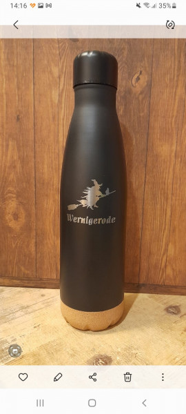 Isolierflasche, Thermosflasche mit Aufdruck Wernigerode Hexe